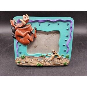 Vintage The Lion King Pumbaa & Timon Picture Frame Easel-Back 2.25x3.25”